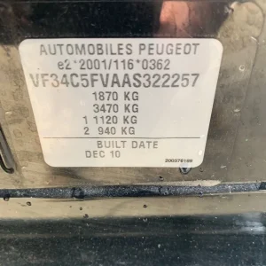 Car Wrecking - PEUGEOT 308 2011 Black Auto Petrol