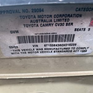 car wreckers toyota camry 2003