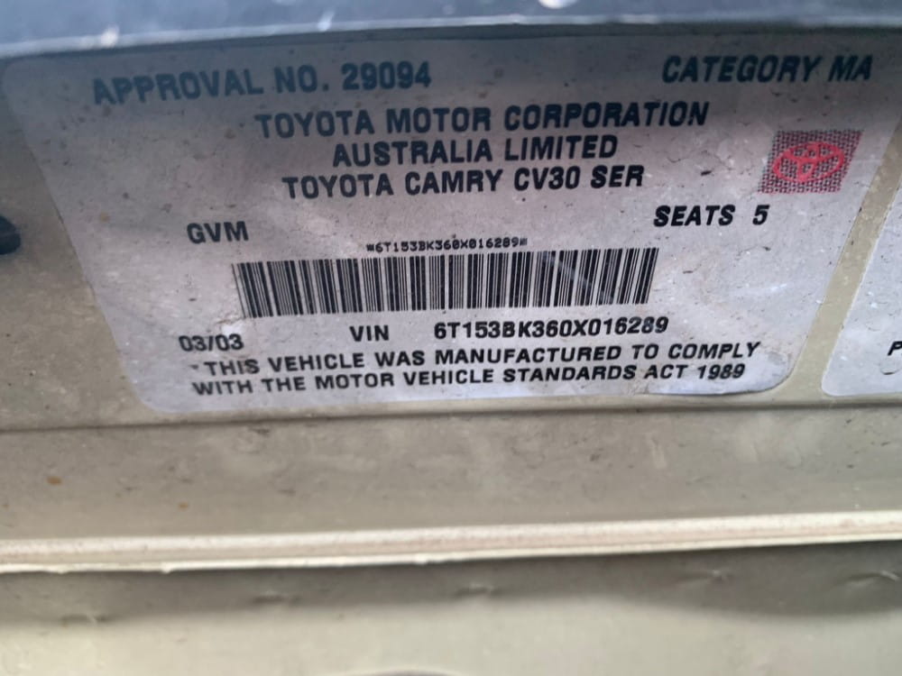 car wreckers toyota camry 2003