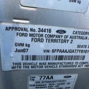 Ford Territory 2007 Silver Auto Petrol