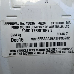 Ford Territory 2015 White Auto Diesel