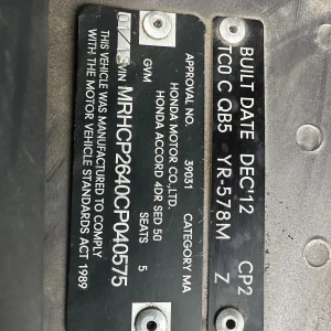 Honda Accord 2012 Grey Auto Petrol