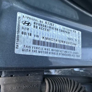 Hyundai Accent 2018 Silver Auto Petrol