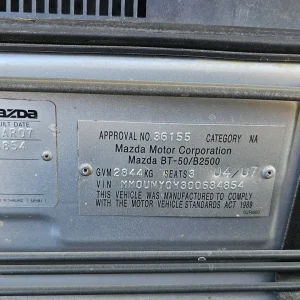 Mazda BT-50 2007 Silver Manual Diesel