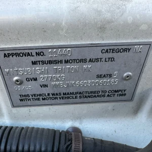 Mitsubishi Triton 2002 White Manual Petrol